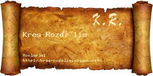Kres Rozália névjegykártya